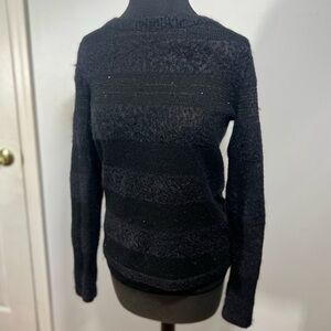 LOFT Black Textured Women's Sweater with sparkles